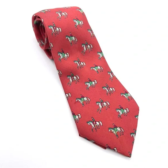 Vintage Hermes Equestrian Show Horse Pure 100% Silk Tie Made in France 7371PA - Picture 4 of 16